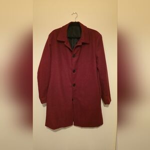 Men's Burgundy Lightweight Peacoat